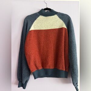 Prana Women’s Red and Cream Crewneck Sweater